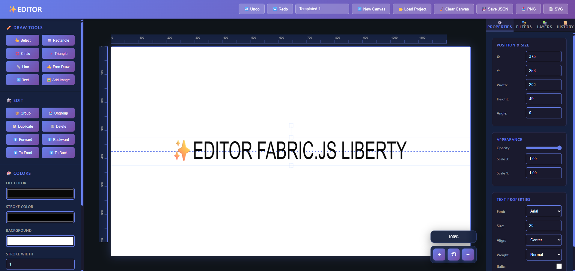 Personal canvas template project preview